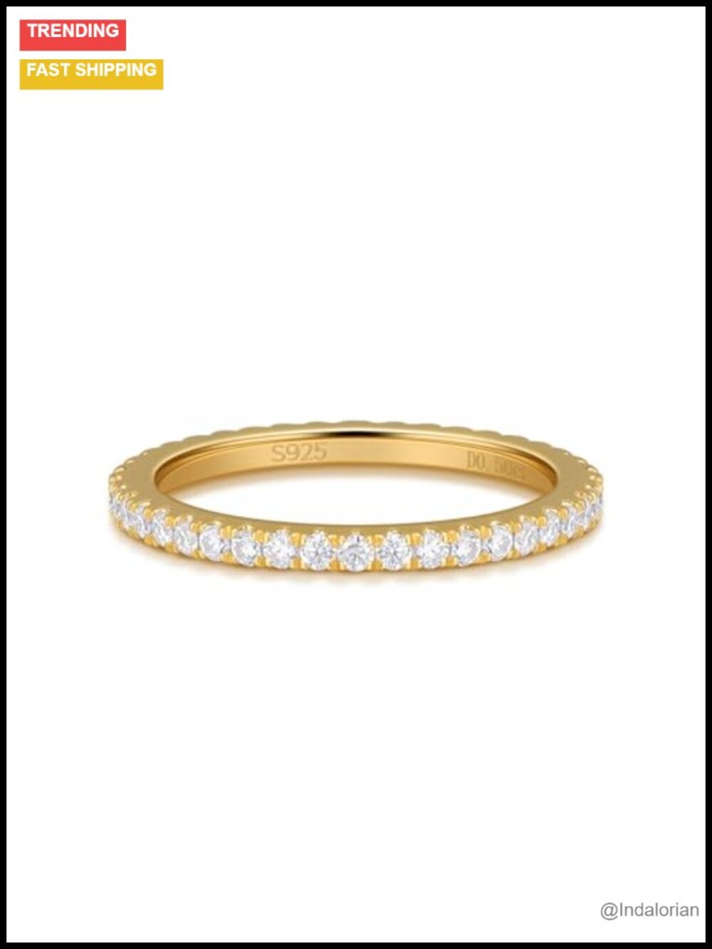Moissanite Sterling Silver Wedding Band Full Eternity Ring